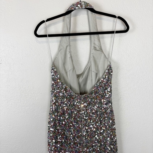 Rasario Halter Sequin Open Back Gown Size 6 Formal Evening Black Tie - Picture 7 of 12